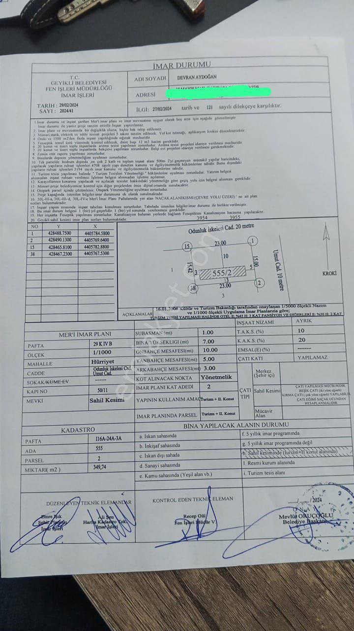 Geyikli Sahilde Turizm + 2. Konut İmarlı Butik Ticari Parsel! - Görsel 3