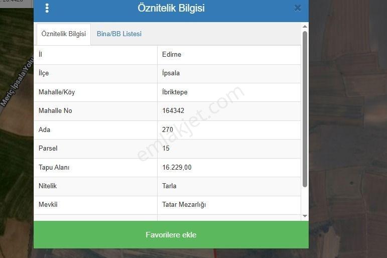 Keşan İpsala İbriktepe'de Aciill !!! Satılık Tarla