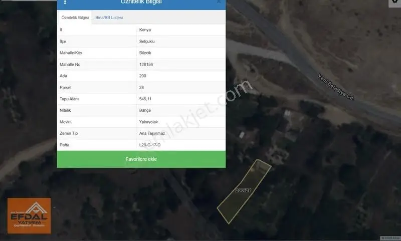 Efdal Yatırım'dan Yükselen Bilecik Mah. Satılık Müstakil Bahçe