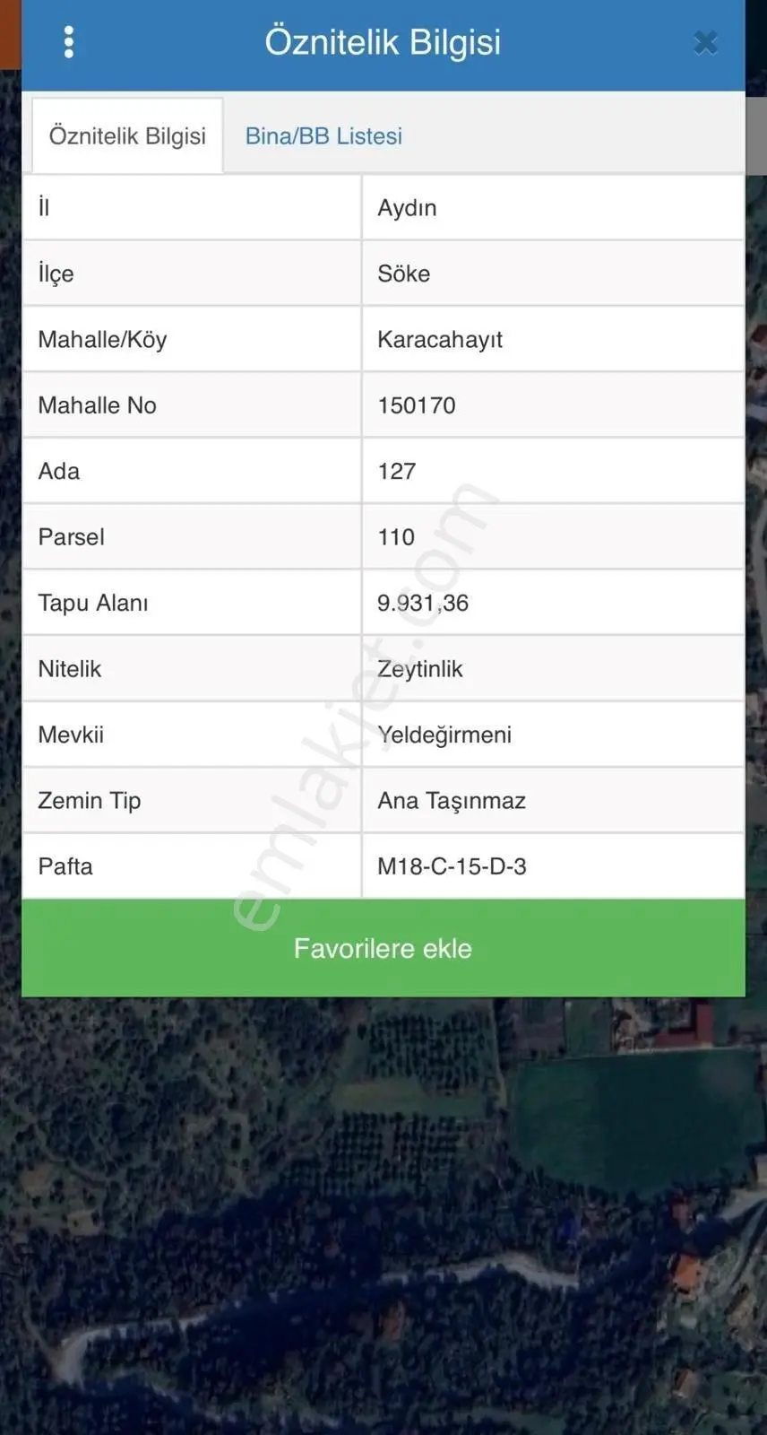 Söke Karacahayıt Satılık 9.930m2 Zeytinlik - Görsel 2