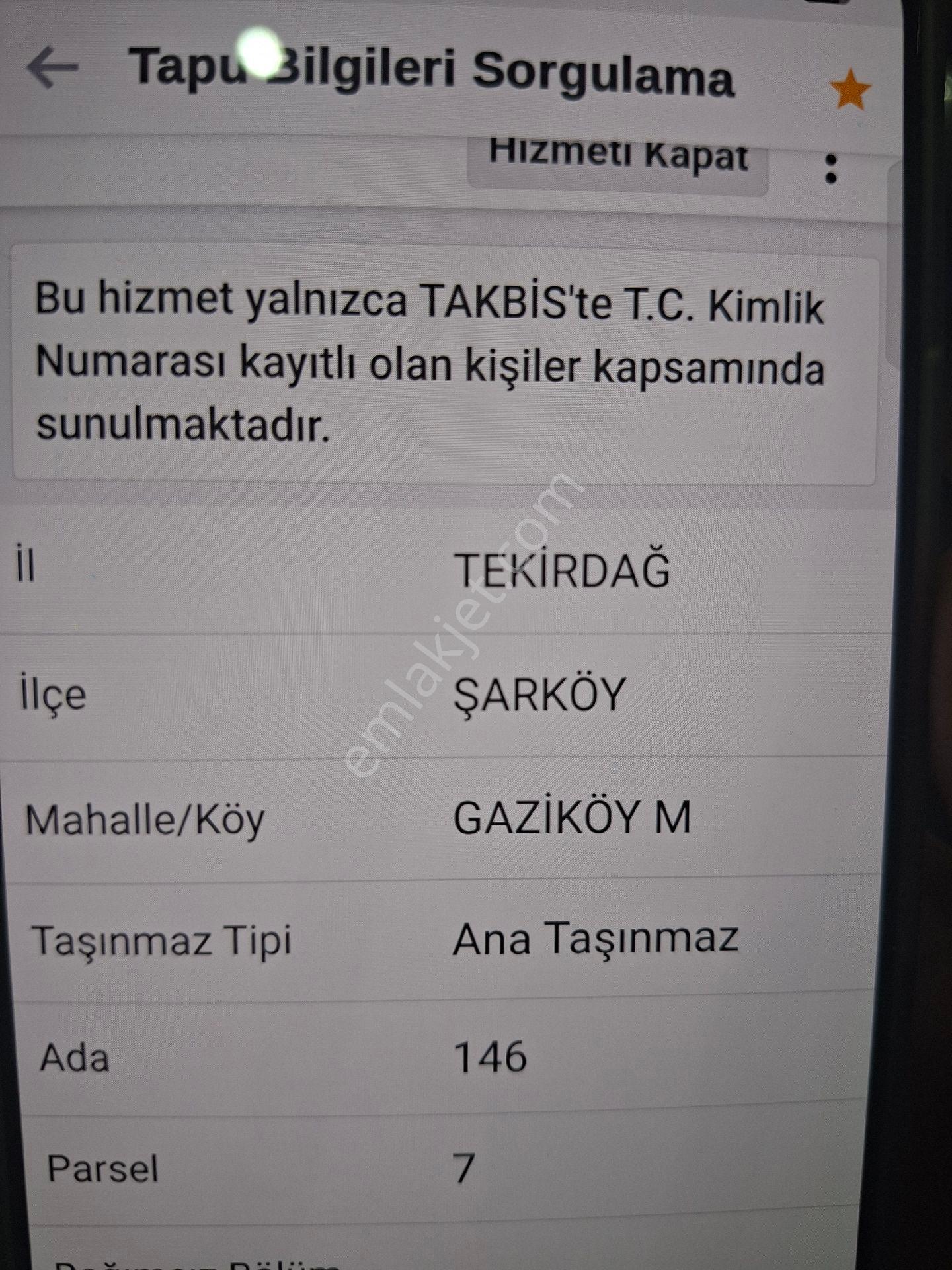 Tekirdağ Şarköy Gaziköy Ganos Dağı Eteklerinde Yatırımlık Tarla - Görsel 5