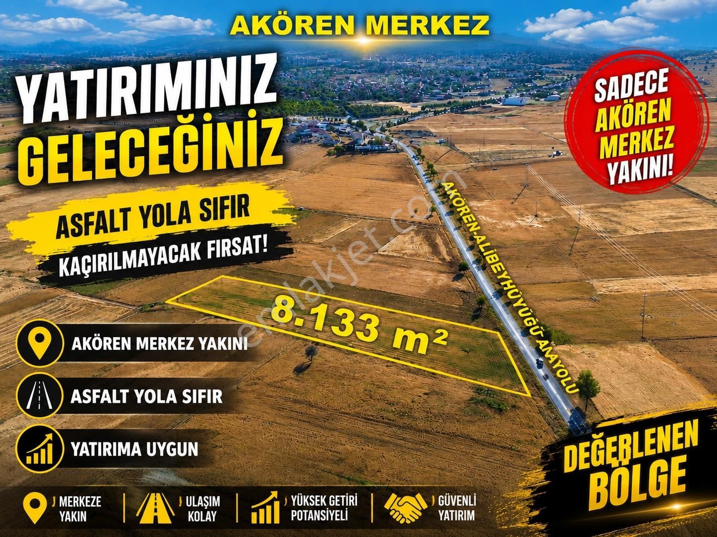 Akören-alibeyhüyüğü Yoluna Cephe 8.133 M² Müstakil Fırsat Tarla