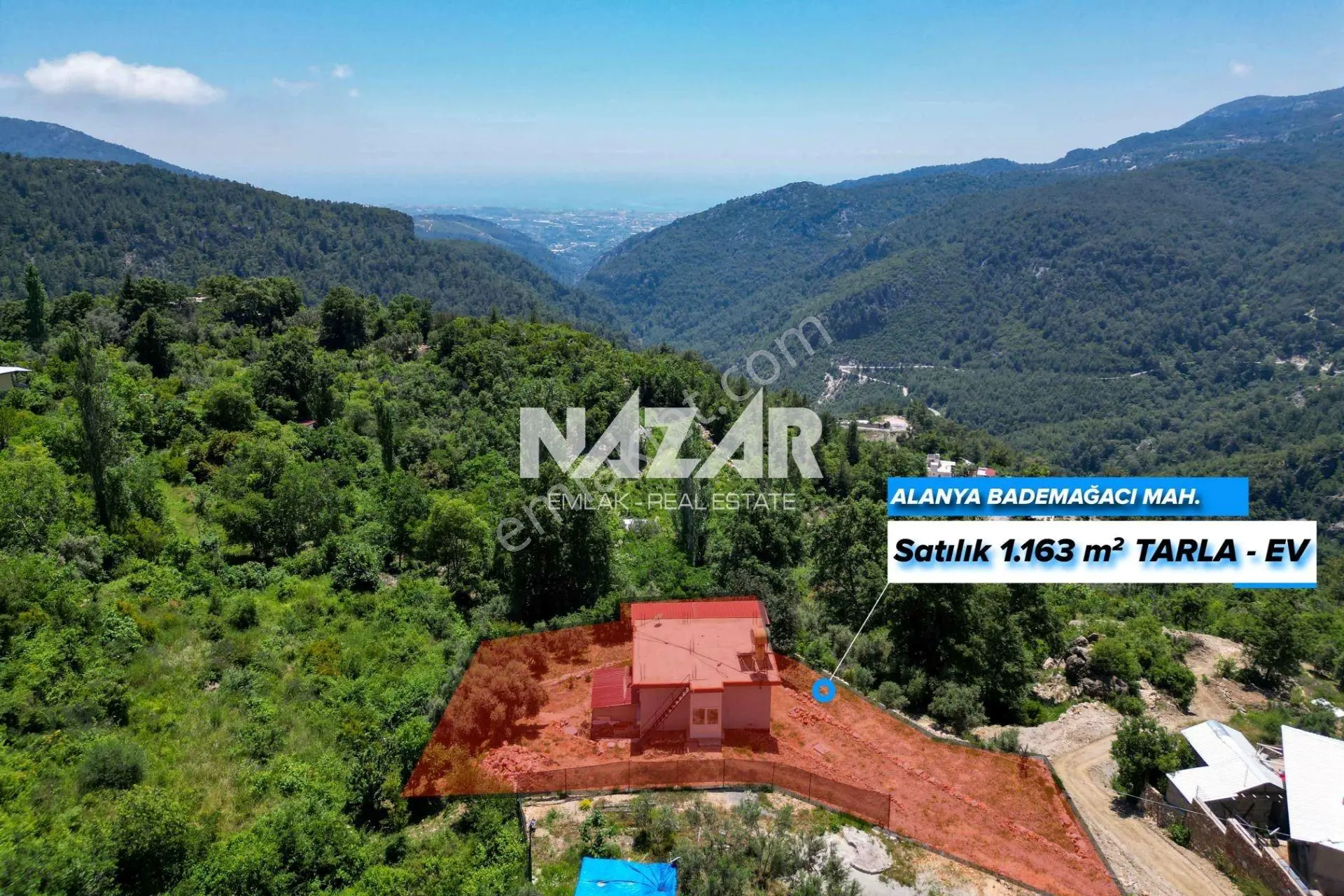 Alanya Bademağacı’nda 1.163 M² Satılık Tarla Ve 2 Katlı Ev - Görsel 2