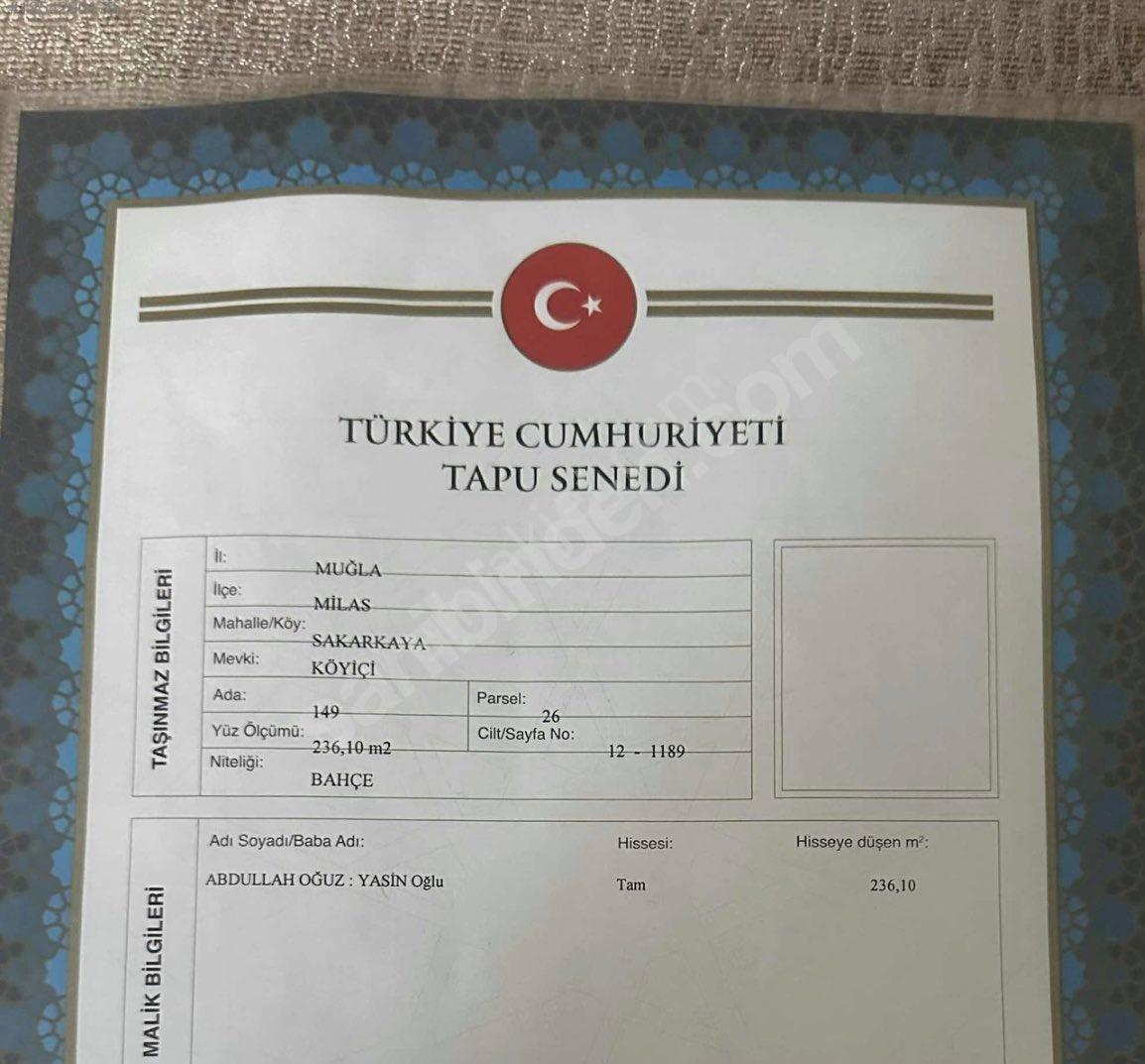 Muğla Milas Sakarkaya Köyü
