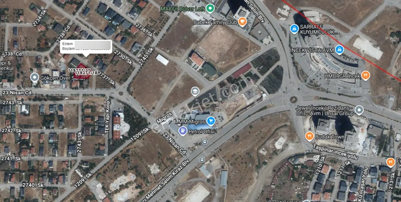 İncek Bulvar Loft Arkası 959 M² Satılık Arsa | Yatırım Fırsatı