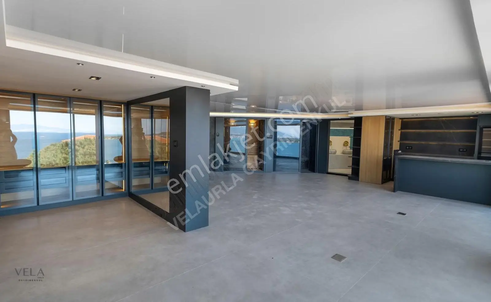 Urla İskele Deniz Manzaralı Sonsuzluk Havuzlu Kiralık 4+1 - Görsel 9