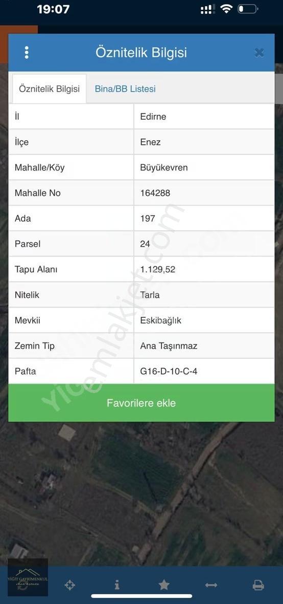 Enez Büyükevren Satılık 1129 M2 Tarla - Görsel 5