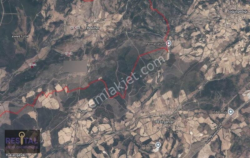 Kazdağları Bayramiç Bekirler Köyünde Yatırımlık Tarla-3 - Görsel 3