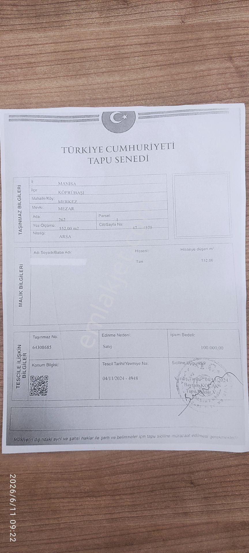 Köprübaşı Merkezde 552 M2 3 Kat İmarlı Arsa - Görsel 2