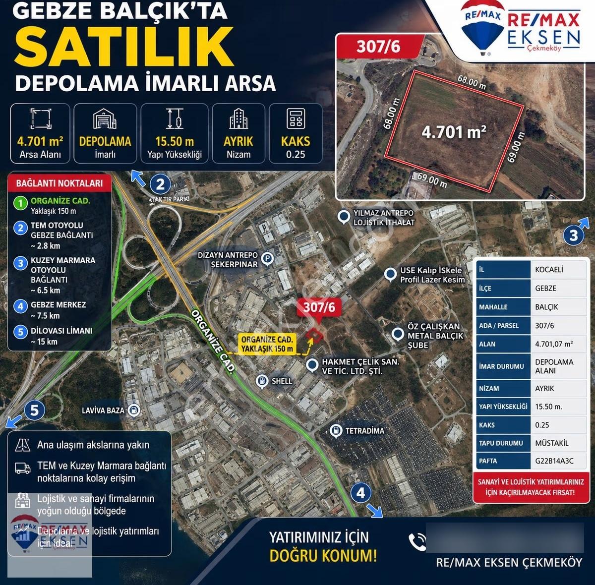 Gebze Balçık'ta Satılık Lojistik Ve Depo İmarlı Arsa | 4.701 M² - Görsel 4