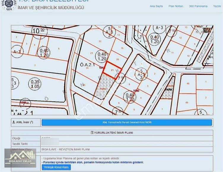Çanakkale Biga Merkez Yeniceköy Mah. 302m2 İmarlı Satılık Arsa - Görsel 2