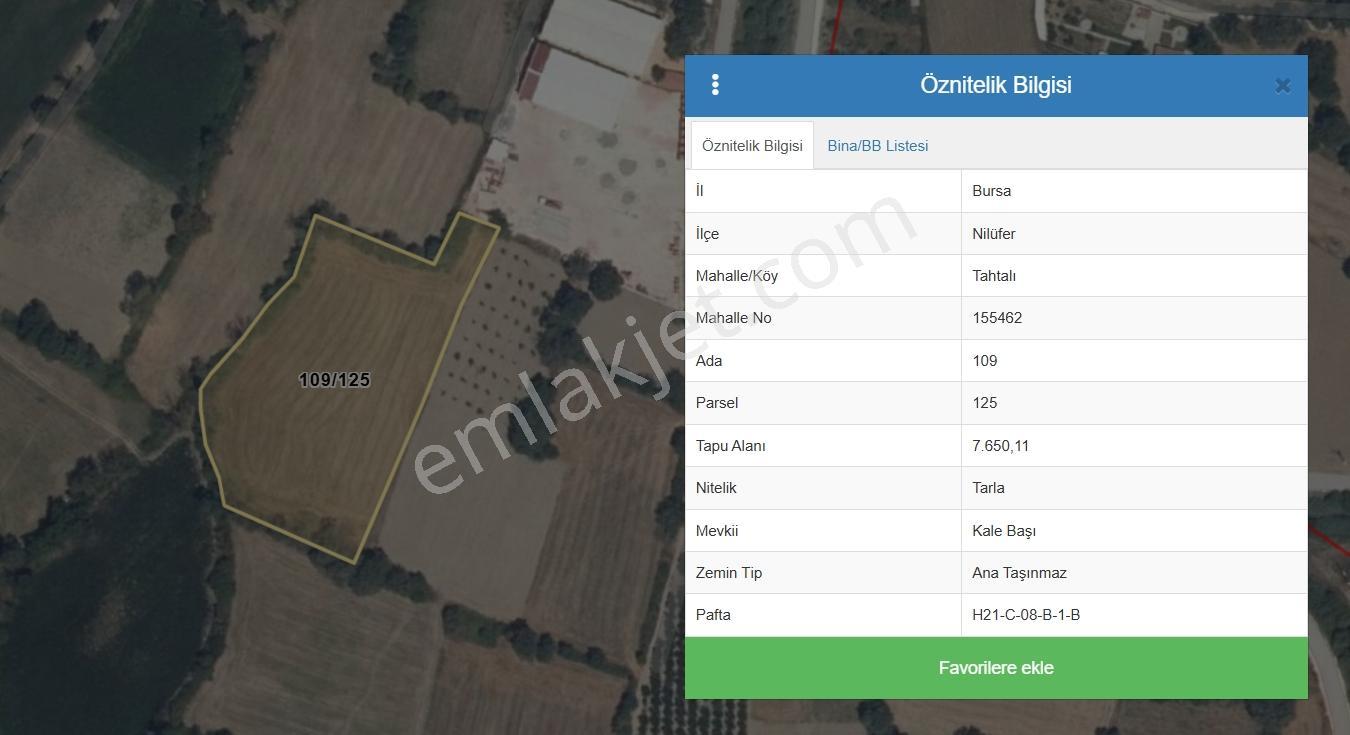 Bursa Nilüfer Tahtalı-ürünlü Bölgesinde 7650 M2 Tarla - Görsel 3