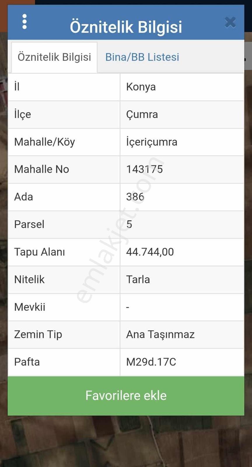 İçeri Çumra Satılık 44.744m2 Tarla - Görsel 4