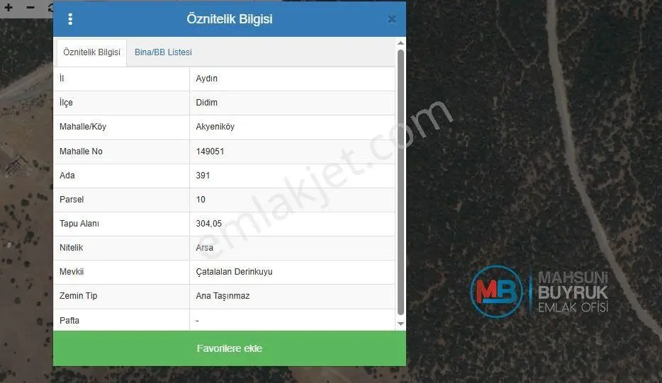 Didim Akyeniköy Mahallesi Balova 2 Mevkisi Satılık İmarlı Arsa