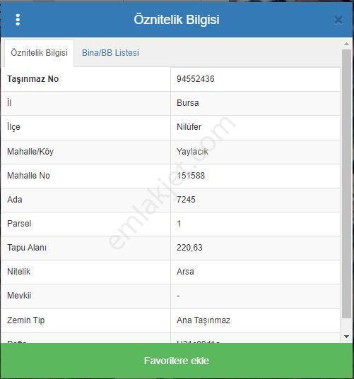 Nilüfer Yaylacık 220 M² Köşe Parsel Arsa - Görsel 2