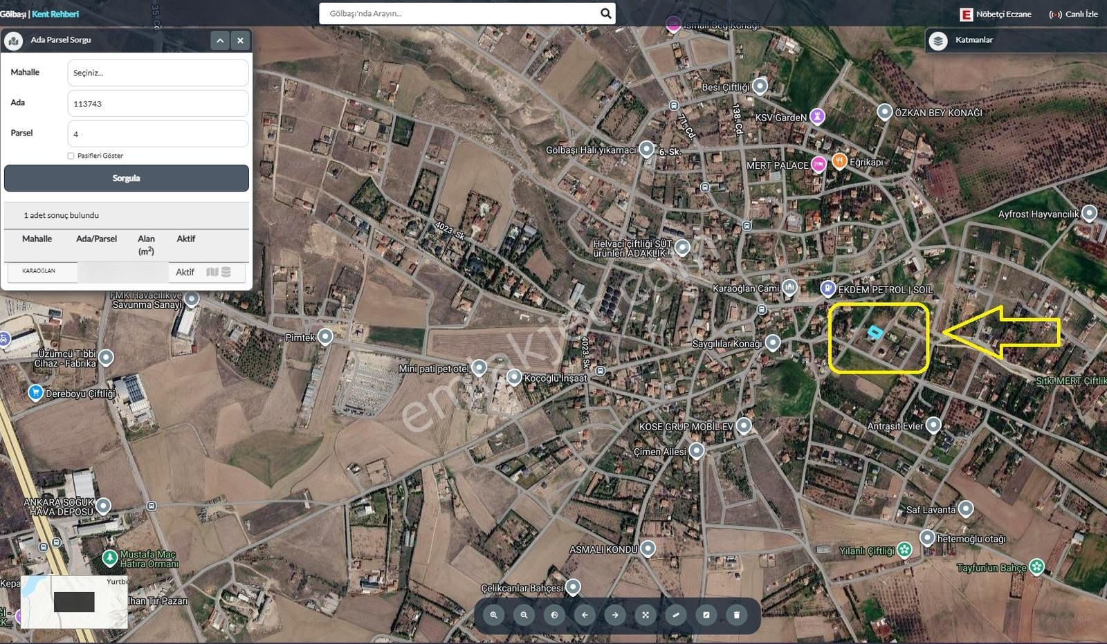 Gölbaşı Karaoğlan 500m2 0.50 Emsal Cadde Cepheli Mükemmel Arsa - Görsel 15