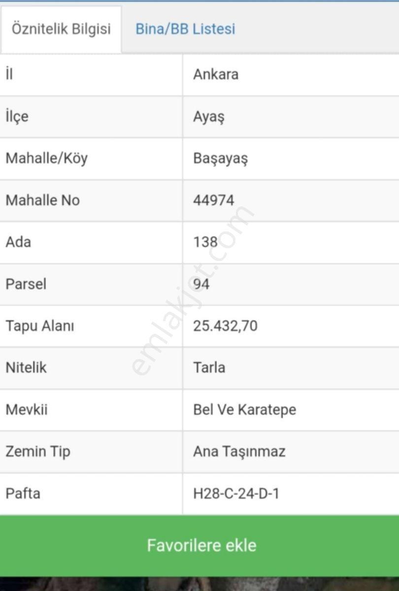Ankara Ayaş Başayaş Ta Eletrik Su Tapulu Satılık - Görsel 3