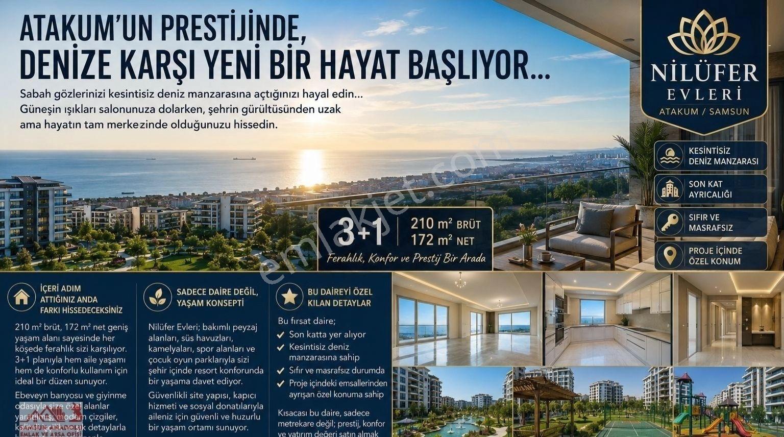 Nilüfer Evleri Sitesinde Deniz Manzaralı Satılık Sıfır 3+1 Daire