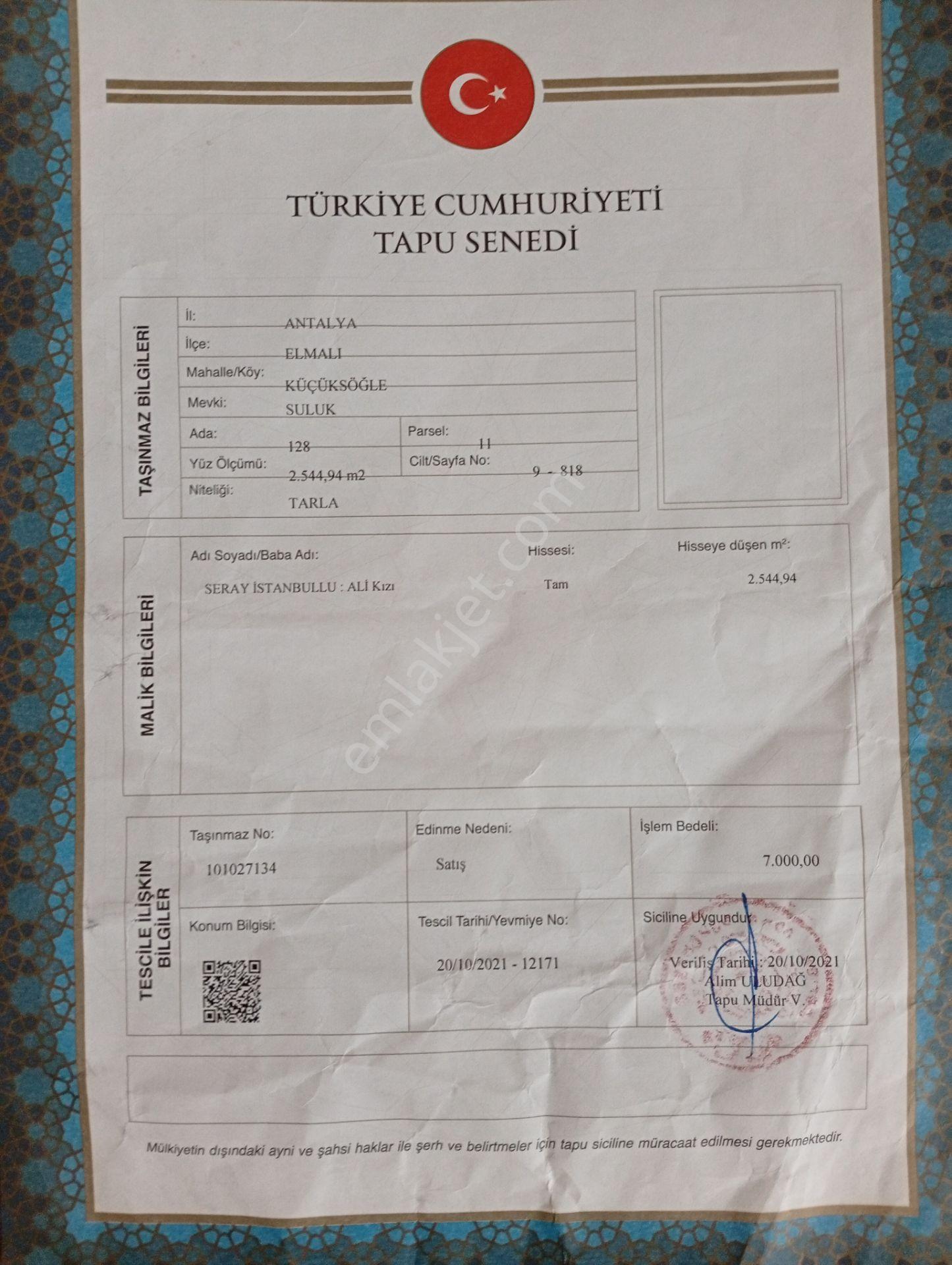 Satılık Tarla