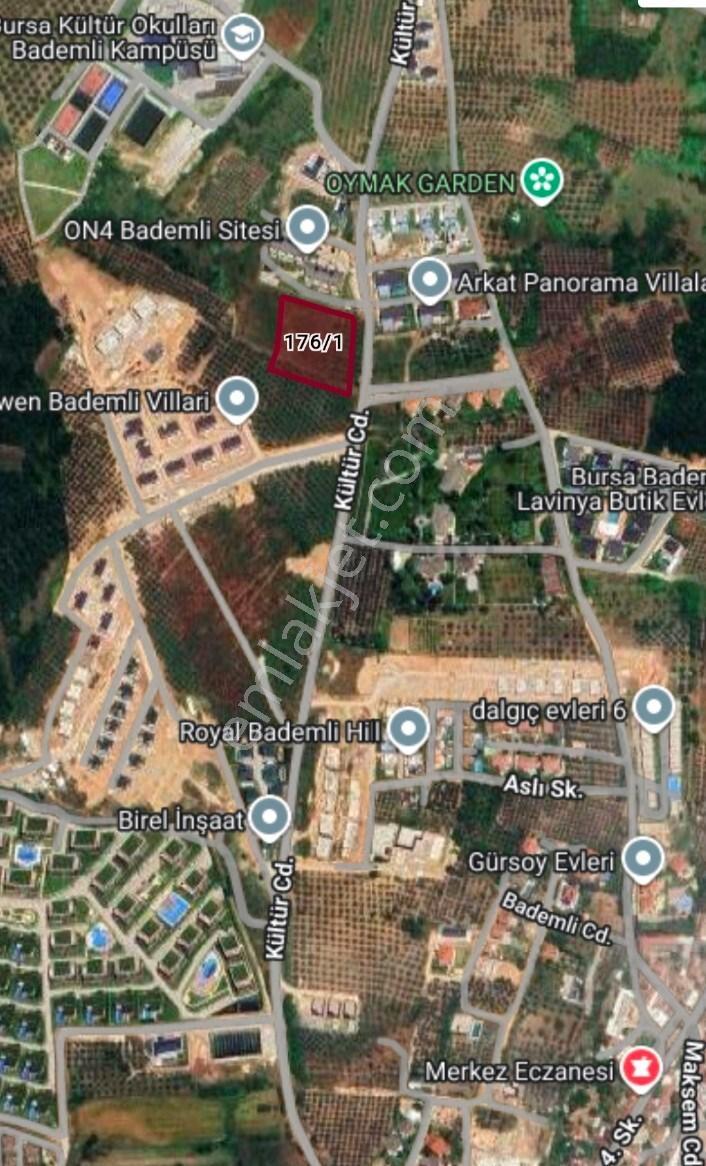 Bursa Mudanya Bademli'de Prestijli Konumda 5853 M² Konut İmarlı Satılık Arsa