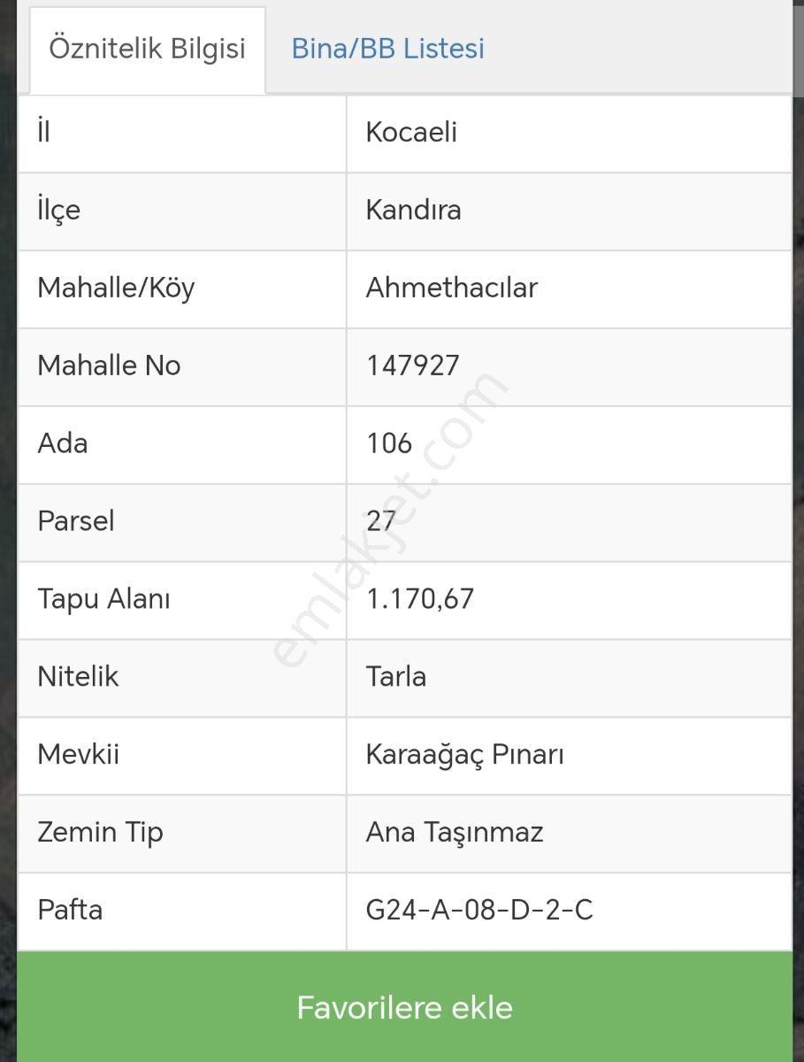Tarcanlardan Kandıra Ahmethacılar Köyüne Yakın Satılık Tarla - Görsel 5
