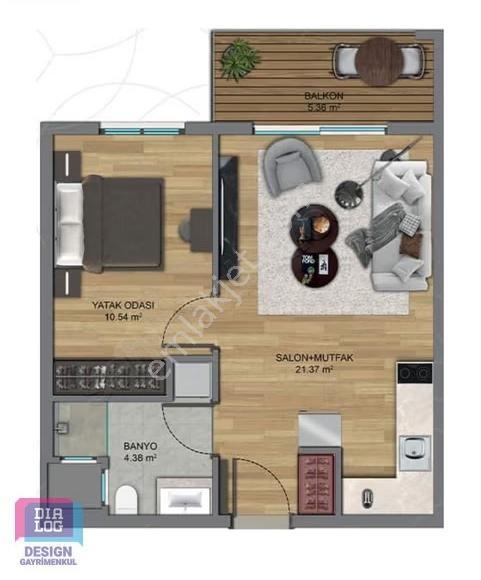 Park Yaşam Atlantiste Kiralık 1+1 - Görsel 18
