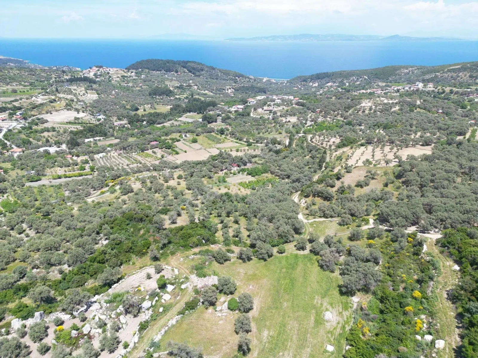 İzmir Karaburun Eğlenhoca Köyünde Deniz Manzaralı Arazi - Görsel 4
