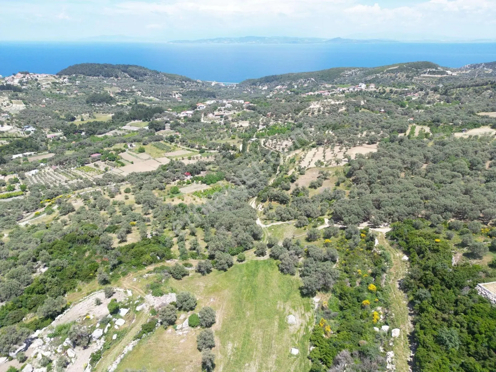 İzmir Karaburun Eğlenhoca Köyünde Deniz Manzaralı Arazi - Görsel 5