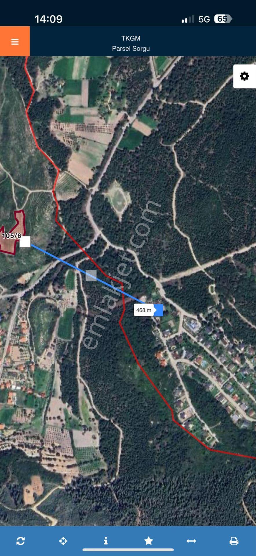 Urla Demircili – 6 Dönüm Deniz Manzaralı Tarla Mahkeme Satışı 5.8m - Görsel 18