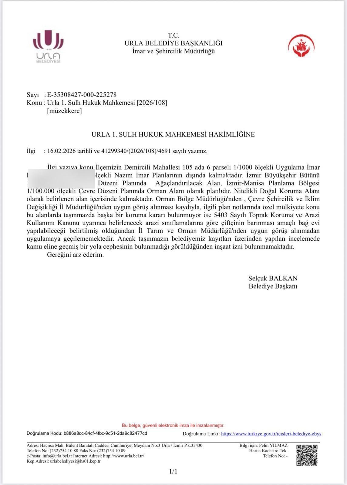 Urla Demircili – 6 Dönüm Deniz Manzaralı Tarla Mahkeme Satışı 5.8m - Görsel 3