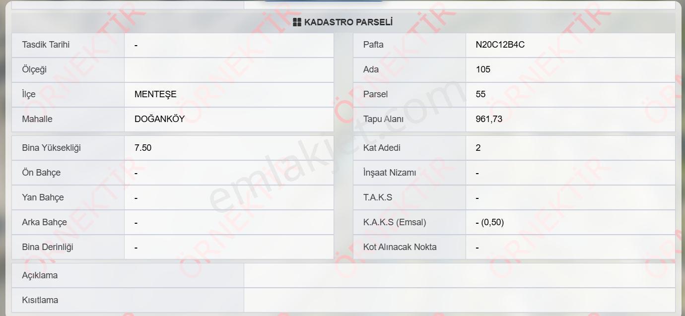 Muğla Menteşe Doğanköy Mah. Satılık İmarlı Arsa - Görsel 7