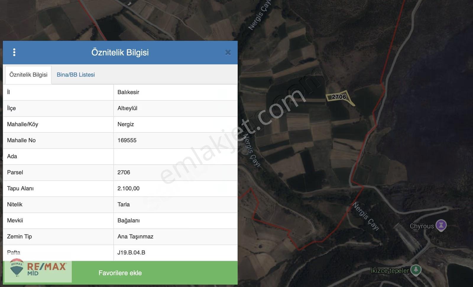 Remax Mid Altıeylül /nergiz Mahallesinde Uygun Fiyata Tarla - Görsel 3
