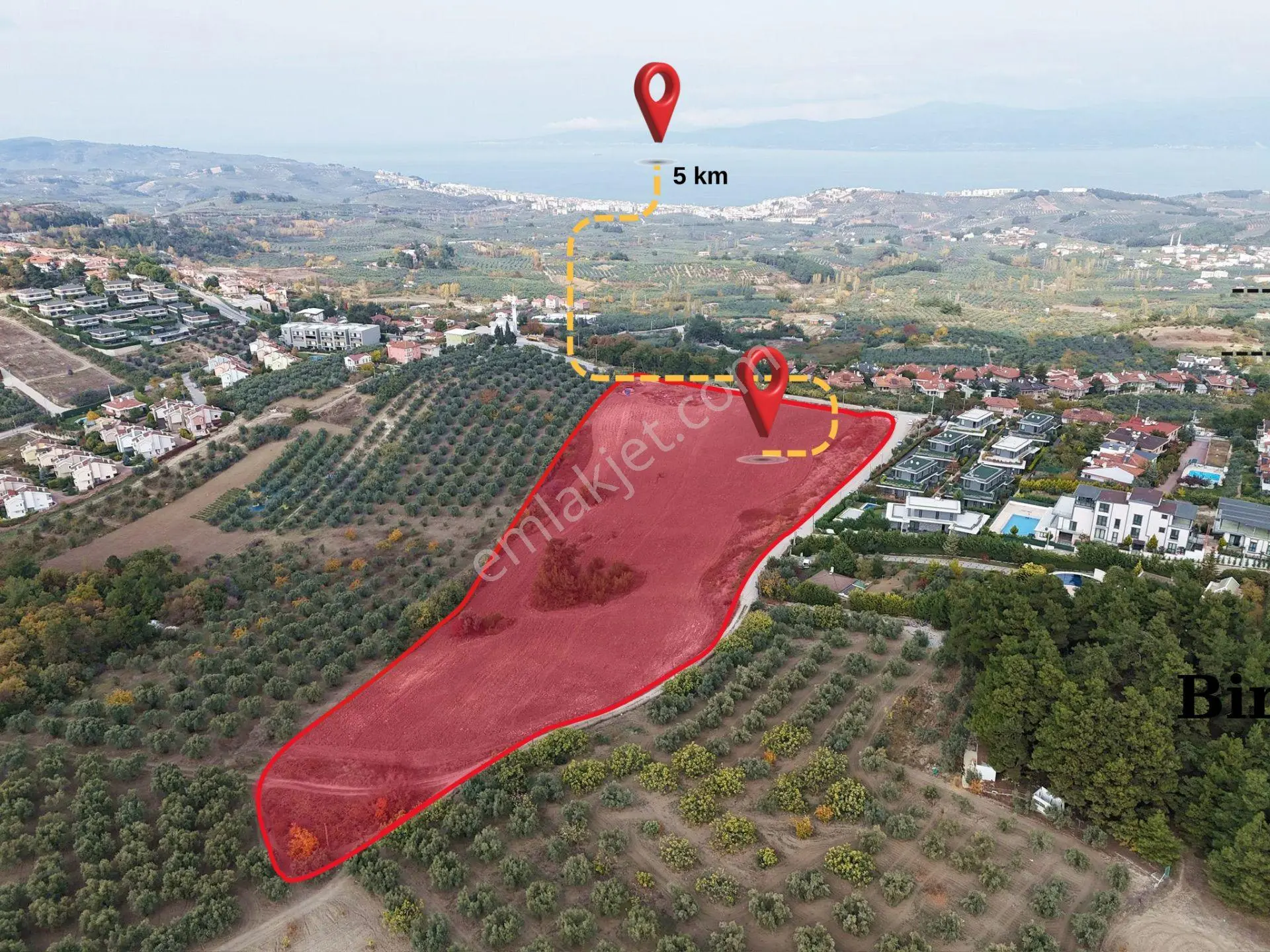 Mudanya Çağrışanda Deniz Manzaralı Satılık Villa İmarlı Arsa - Görsel 2