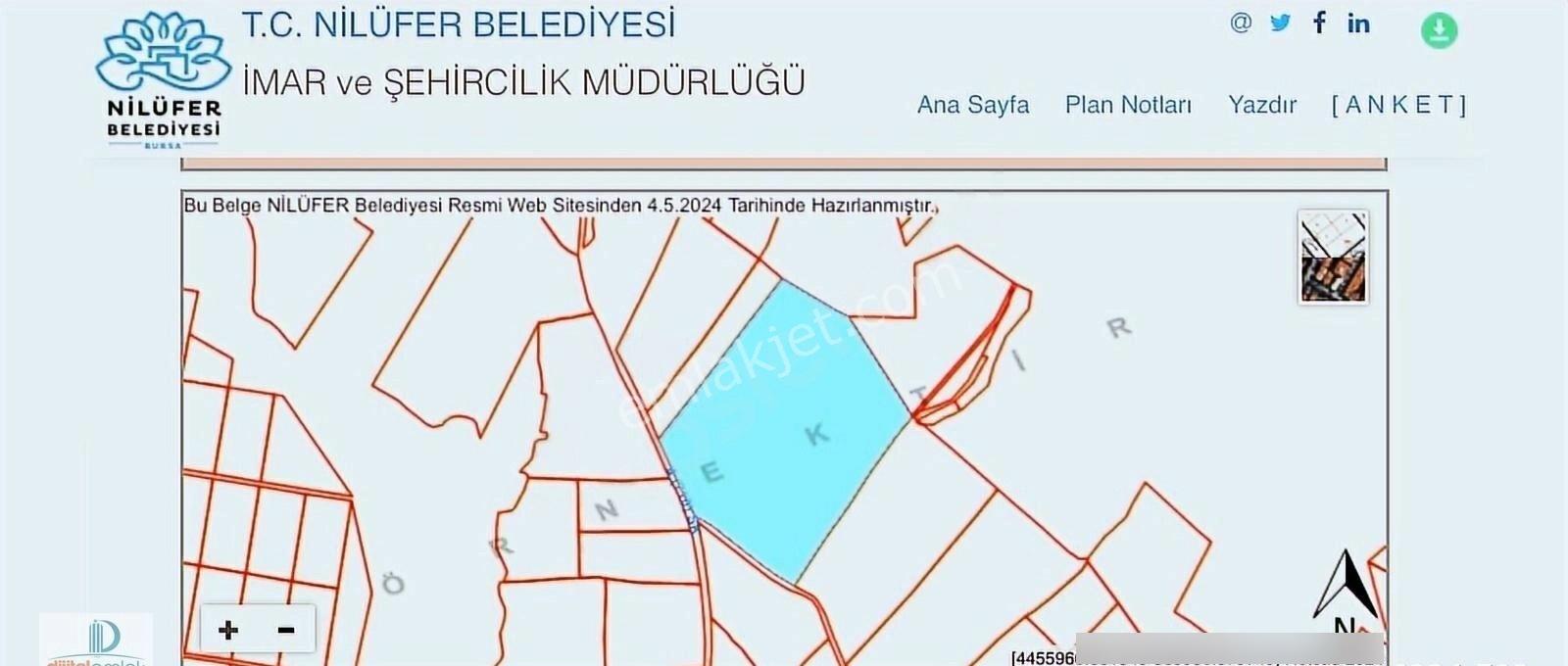 Nilüfer Çatalağıl'da Asfalta Cephe 41 Dönüm Satılık Arazi. - Görsel 9