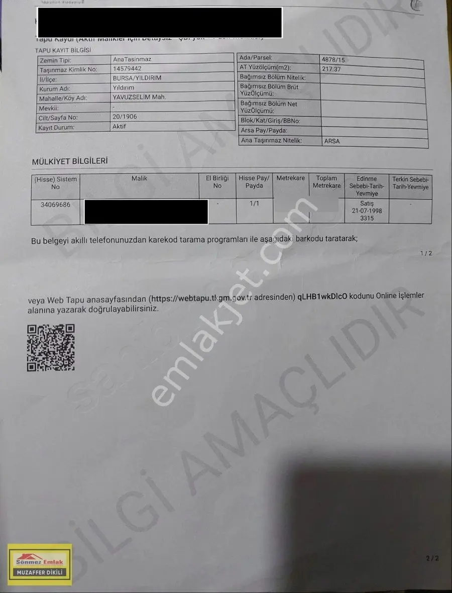 Bursa Yıdırım Yavuzselim Mah,de Satılık Sanayi İmarlı 217m2 Arsa - Görsel 10