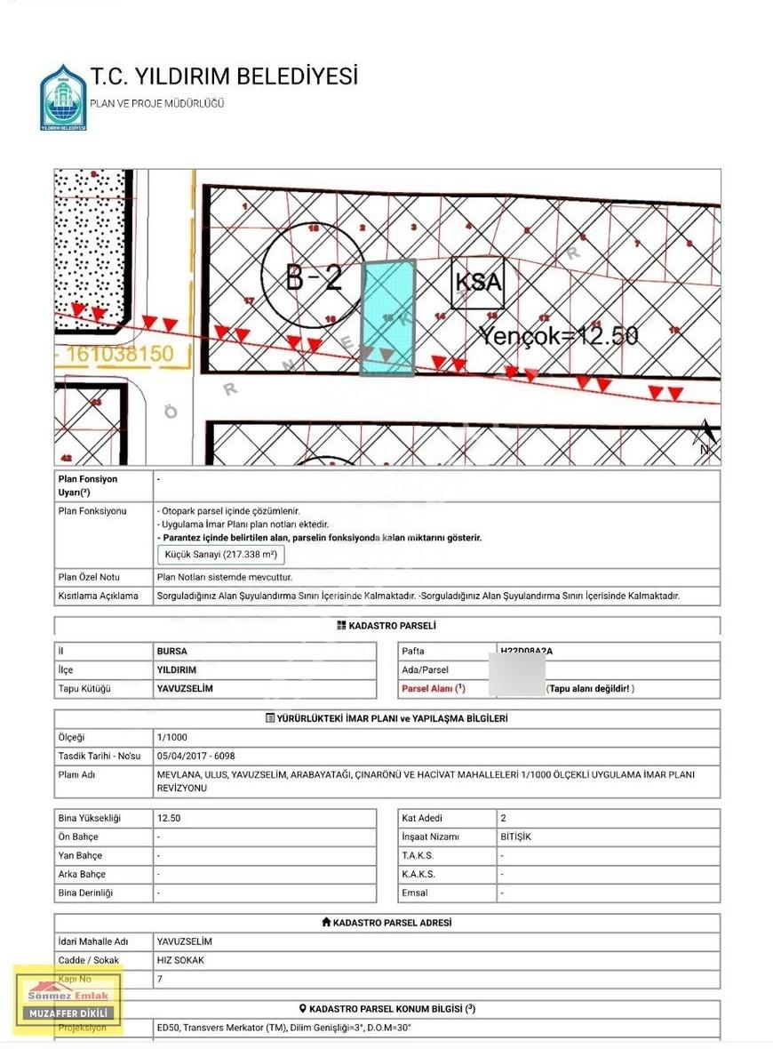 Bursa Yıdırım Yavuzselim Mah,de Satılık Sanayi İmarlı 217m2 Arsa - Görsel 9