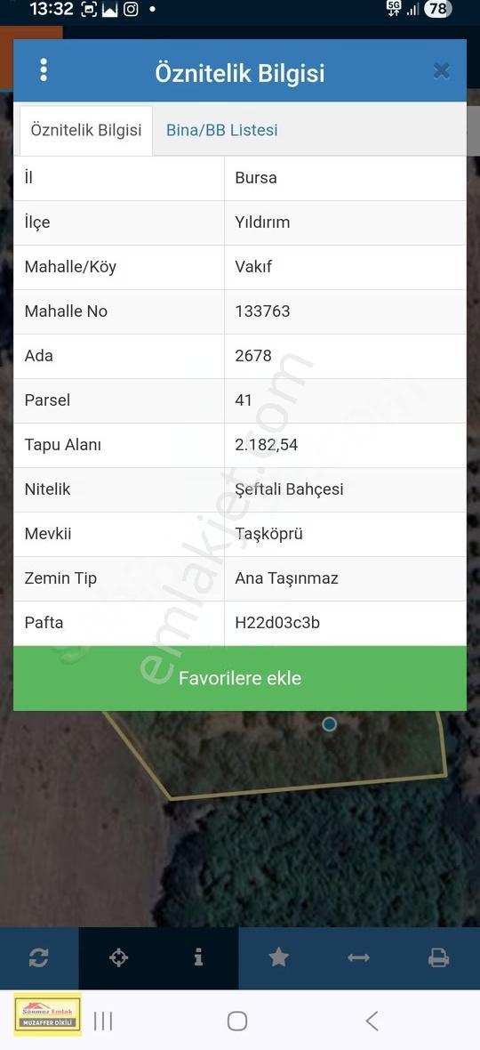 Bursa Yıldırım Vakıf'ta Satılık 4360m² İki Bitişik Parsel Bahçe - Görsel 3