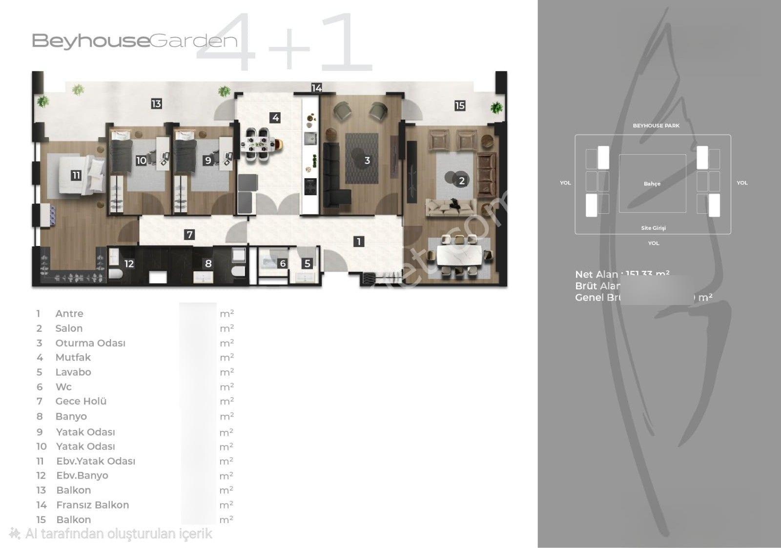 Beyhouse Garden'da 4+1 | Sosyal Donatılarıyla Prestijli Yaşam Fırsatı - Görsel 4