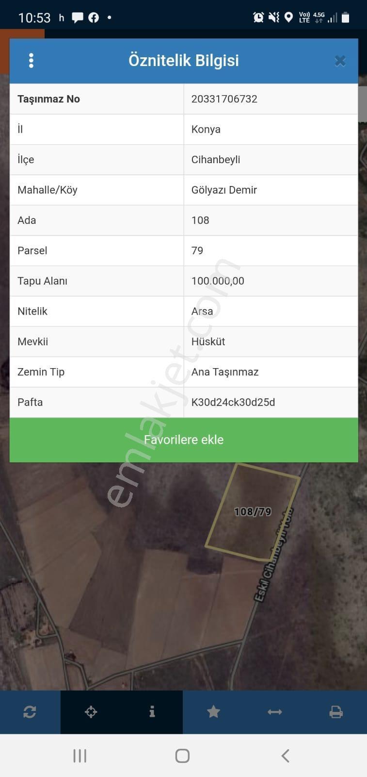 Konya Cihanbeyli Gölyazı Demir Mah 235m2 Satılık Arsa - Görsel 18
