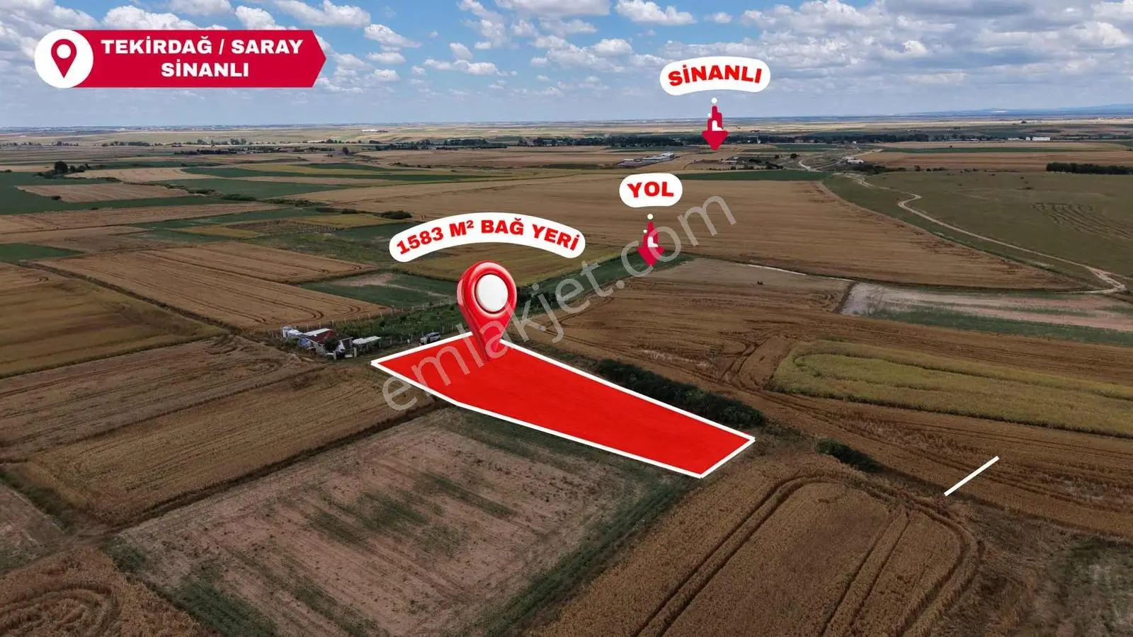 Tekirdağ Saray Yuvalı Tarladan 306 M2 Hisse