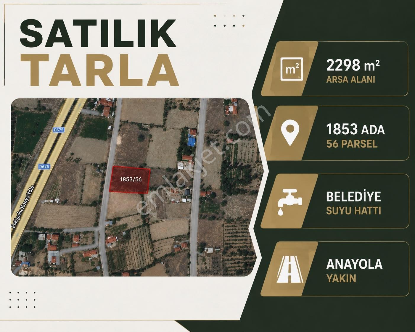 Yaman'dan Bolvadin Erkmen Mah. 2298 M² Satılık Tarla - Görsel 3