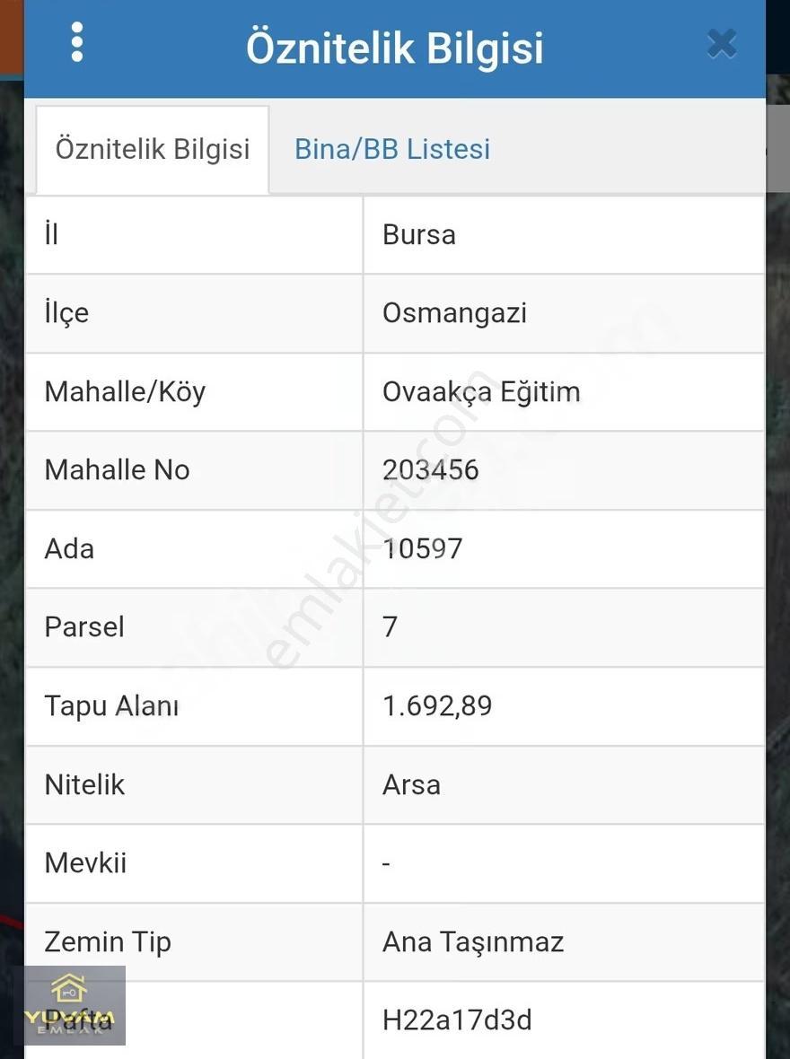 Bursa Osmangazi Ovaakça Mah. Satılık Villa İmarlı Arsa - Görsel 2