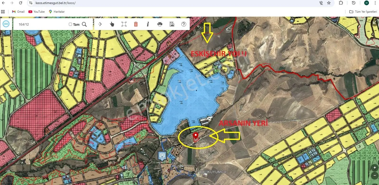 Eskişehir Yoluna 1 Km Ballıkuyumcu Da İmara Yanı 320 M2 Hisse