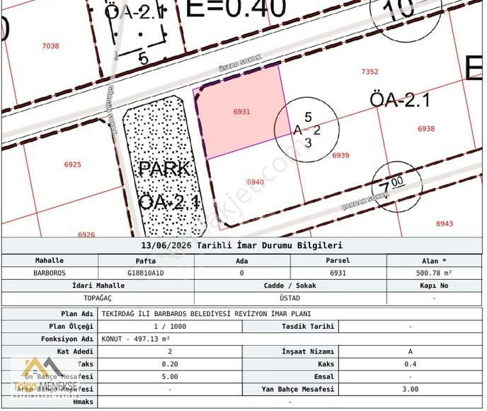 Barbaros'ta Deniz Manzaralı Tek Tapu Villa İmarlı 500 Mt Arsa - Görsel 10