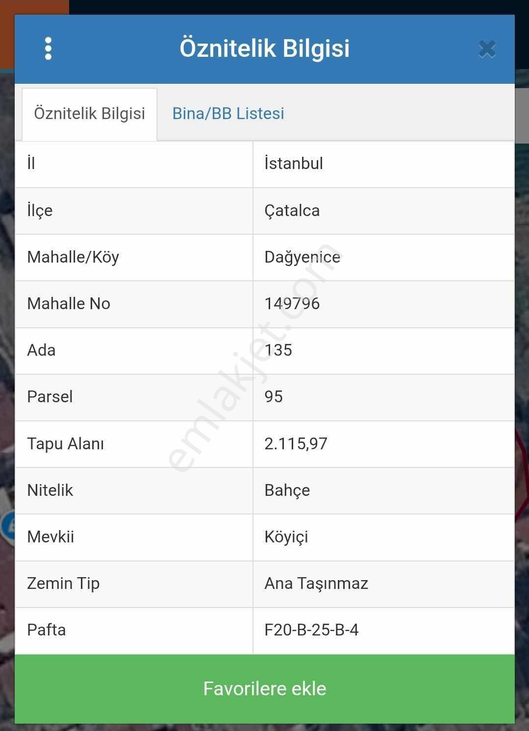 Çatalca Dağyenice Köy İçi Konut İmarlı 840 M2 Satılık Arsa