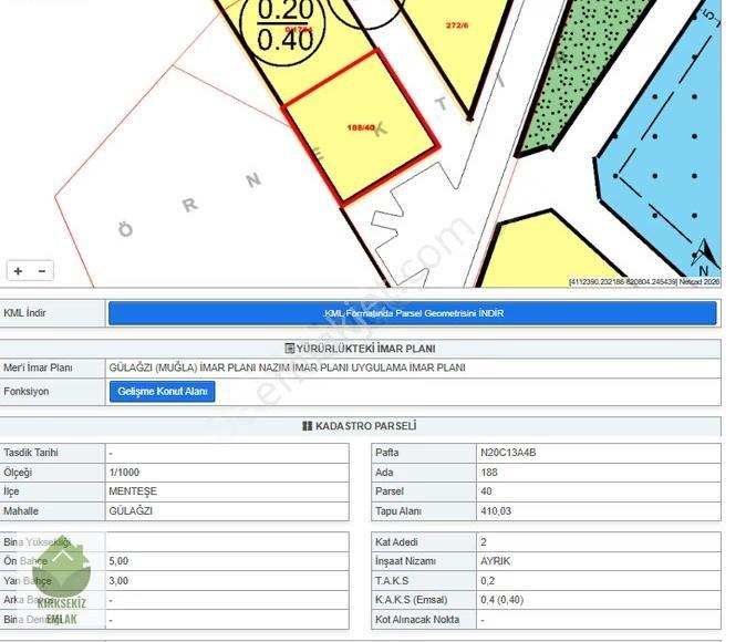 Muğla Menteşe Gülağzı Mahallesinde Satılık Villa Arsası.... - Görsel 8
