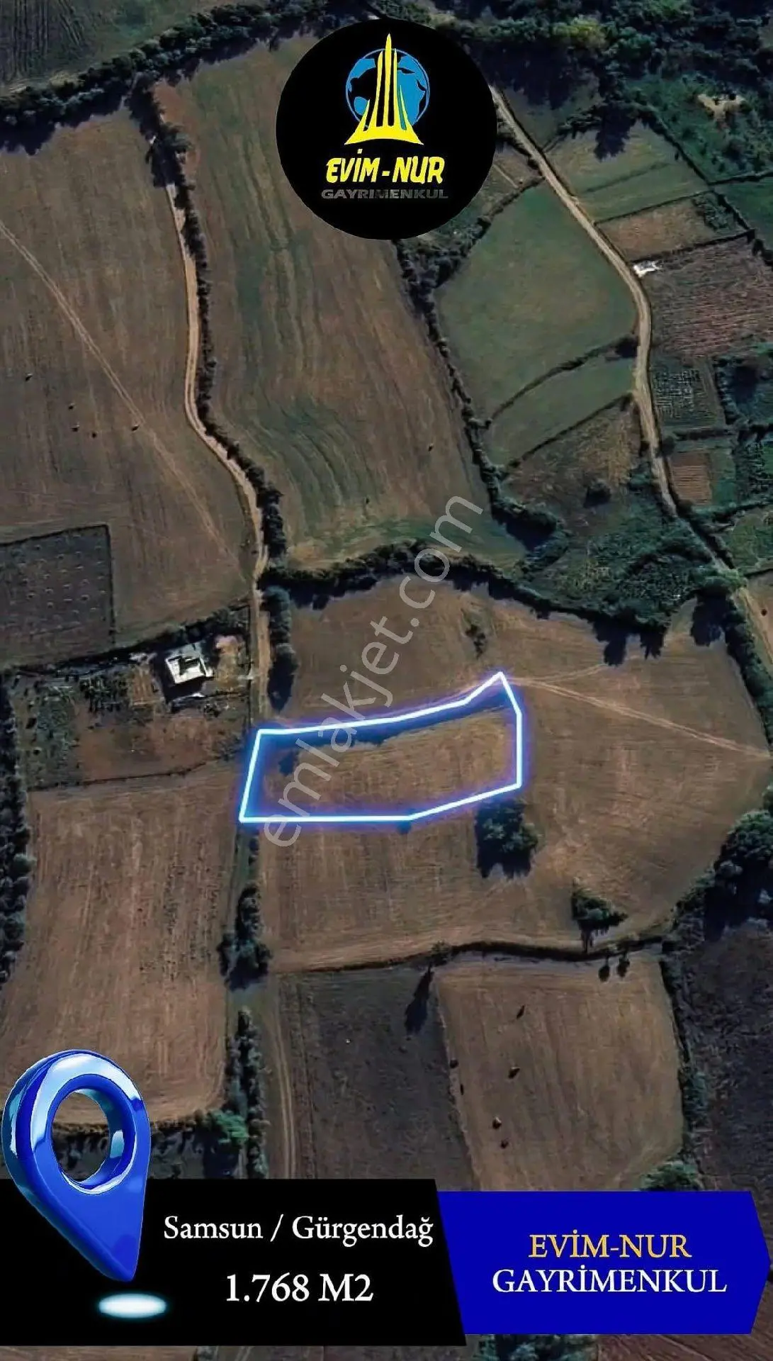Evim-nur'dan Gürgendağ Mh 1768m2 Yola Cephe Tek Tapu Müstakil Fırsat Yatırımlık Tarla - Görsel 2