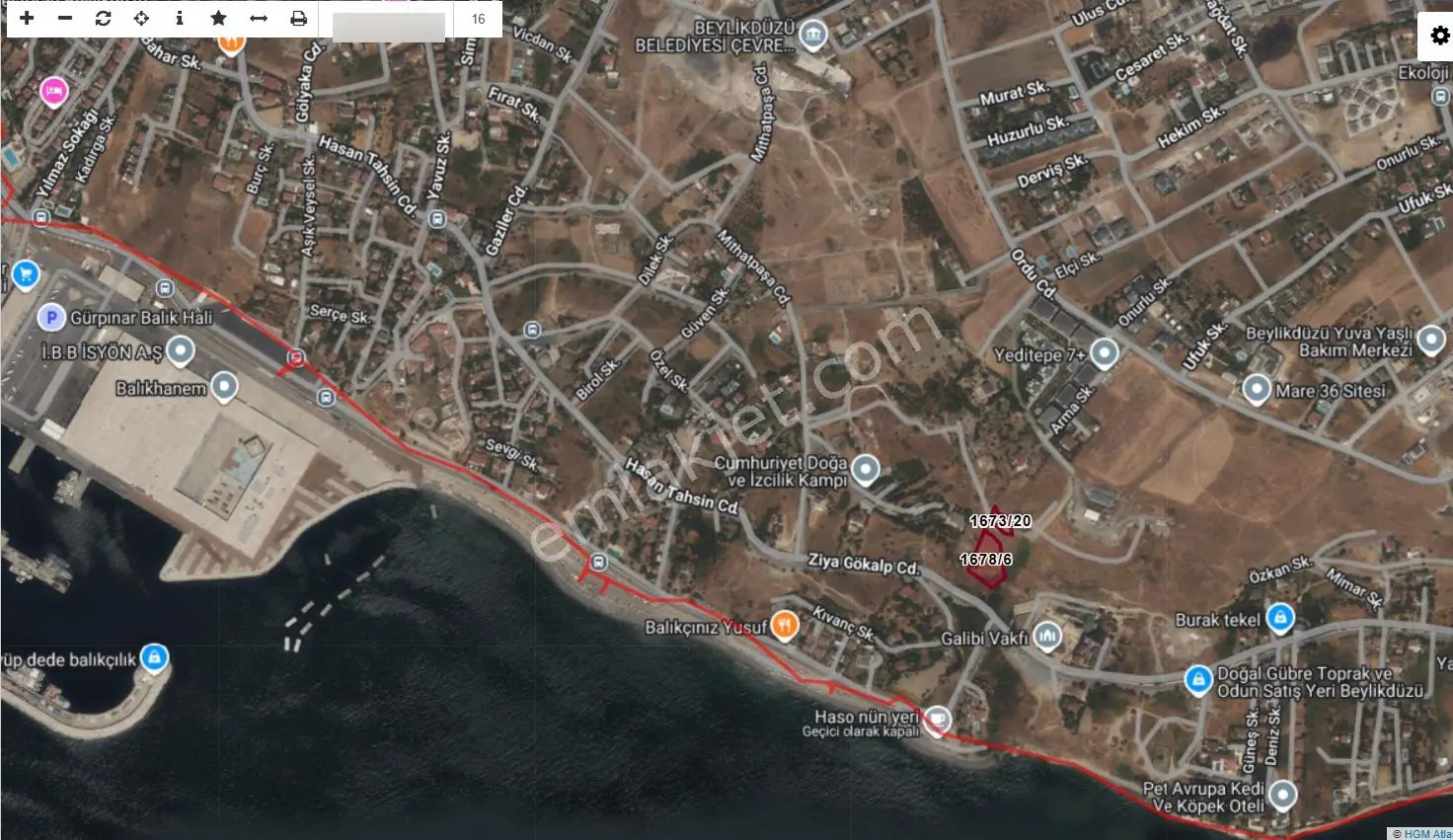 Gürpınar Balık Hali Üstü Her İşe Uygun Kiralık Dev Arsa 3410m2 - Görsel 4
