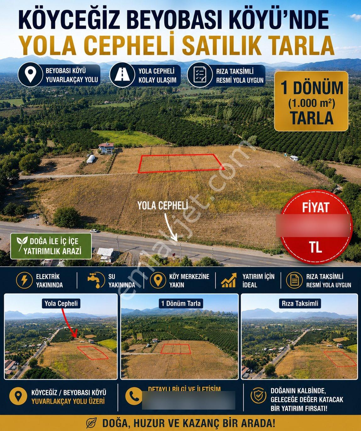 Günaydın Emlaktan Köyceğiz Beyobası Satılık Tarla