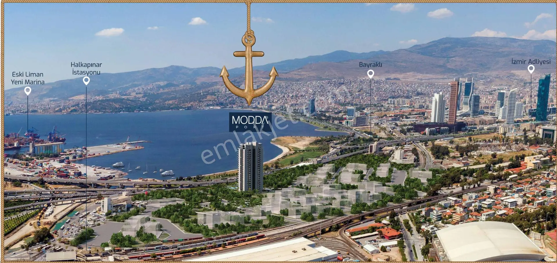 İzmir Çınarlı Modda Port'ta 2+1 Ofis / İş Yeri Kiralık - Görsel 2
